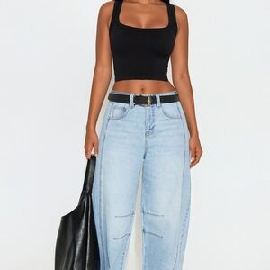 Fashion Nova Light Blue Barrel Leg Jeans